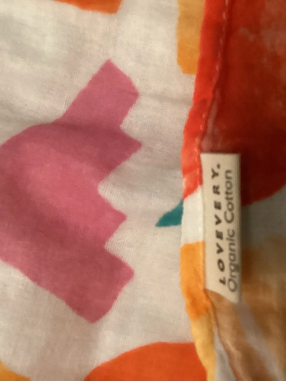 Lovevery Colorful Abstract Pattern Muslin Swaddle Blanket - Multicolor